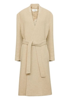 MM6 Maison Margiela oversized pile coat - Neutrals