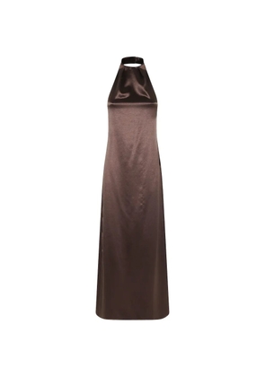 Alysi halterneck slit maxi dress - Brown