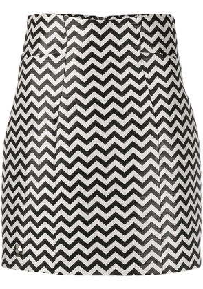 Philipp Plein chevron mini skirt - White