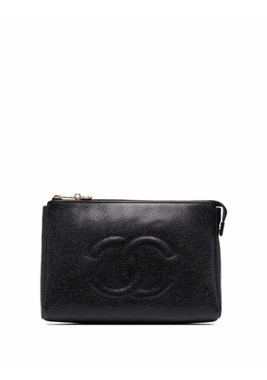 CHANEL Pre-Owned 1996 CC logo-embossed clutch bag - Black