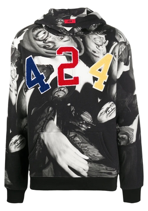424 x Wu Tang photo-print hoodie - Black