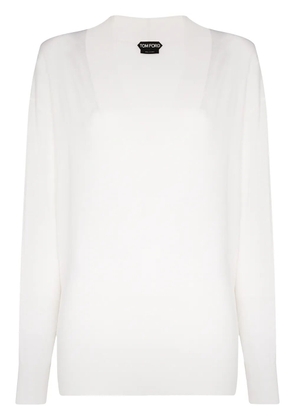 TOM FORD V-neck long-sleeved sweater - White