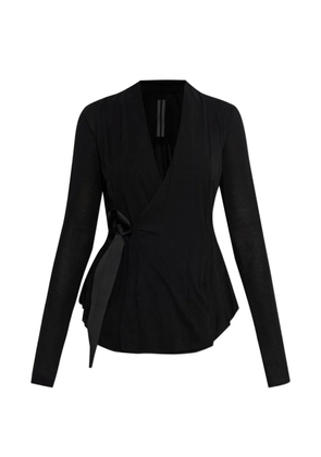 Rick Owens tie-front long-sleeve cardigan - Black