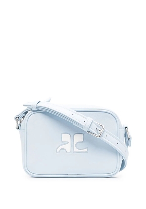 Courrèges logo-patch crossbody bag - Blue