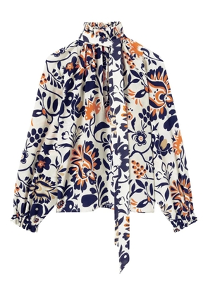 La DoubleJ Cerere ruffled high-neck blouse - White