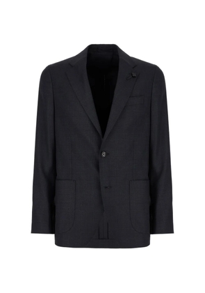 Lardini flower-brooch suit - Blue