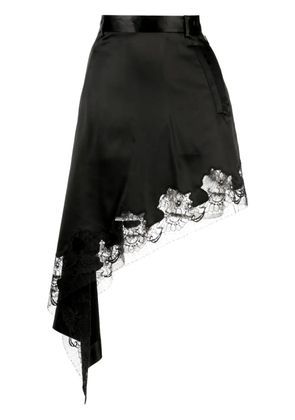 JNBY lace-trim asymmetric midi skirt - Black