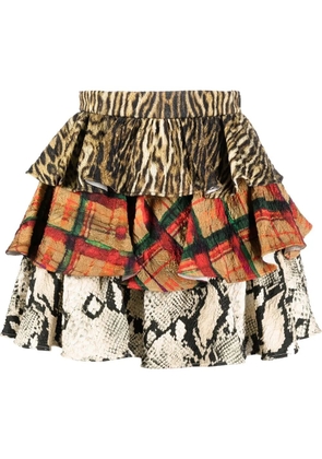 Roberto Cavalli layered short skirt - Neutrals