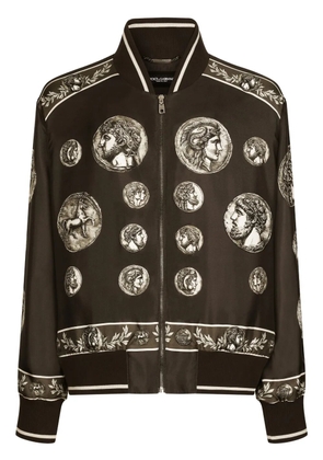 Dolce & Gabbana graphic-print long-sleeved jacket - Brown