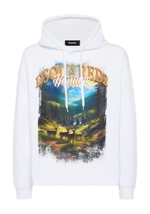 DSQUARED2 graphic-print hoodie - White