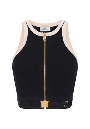 Elisabetta Franchi zip sleeveless top - Black