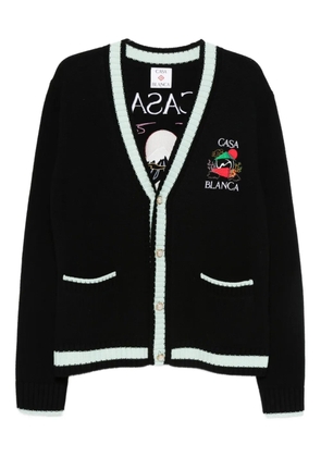 Casablanca embroidered cardigan - Black