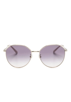 Jimmy Choo Eyewear crystal-embellished oversize-frame sunglasses - Gold