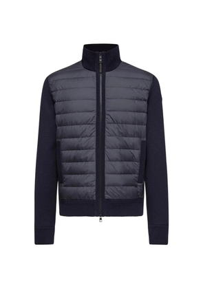 Moncler padded zip-up wool cardigan - Blue