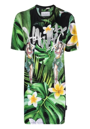 Philipp Plein Hawaii-print T-shirt - Green