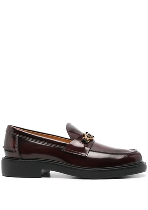 Tod's logo-plaque loafers - Red