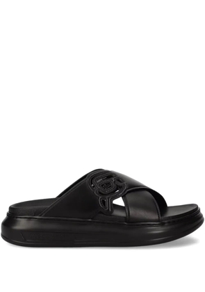 Karl Lagerfeld logo-embellished slides - Black