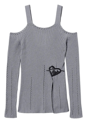 TWINSET brooch-detail top - Grey