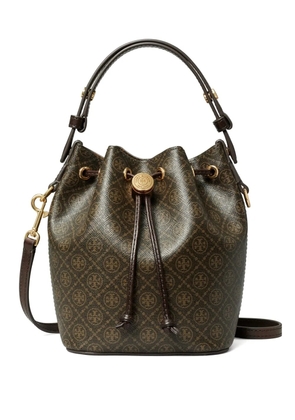 Tory Burch mini T Monogram bucket bag - Brown
