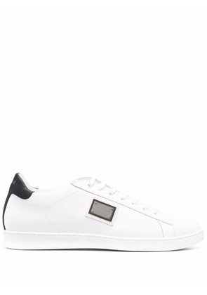 Philipp Plein leather low-top sneakers - White