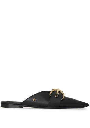 ANINE BING Zoe buckle-detail mules - Black