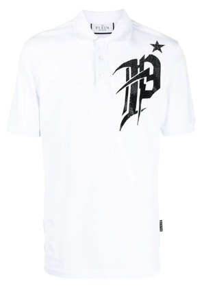 Philipp Plein logo-print polo shirt - White
