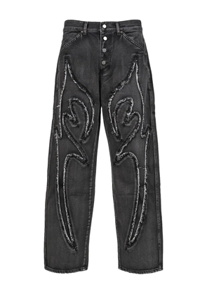 THUG CLUB cotton jeans - Black