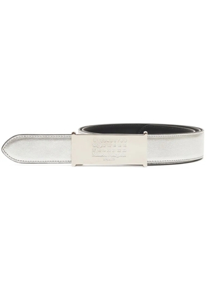 Maison Margiela Numeric logo-plaque leather belt - Silver