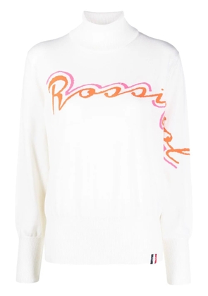 Rossignol logo-intarsia merino wool-blend jumper - White