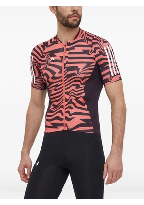 adidas printed zip-up T-shirt - Red