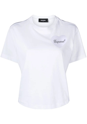 DSQUARED2 logo-appliqué cotton T-shirt - White