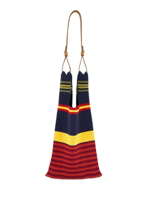 PAULA striped knitted tote bag - Red