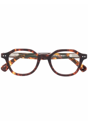 Peter And May tortoiseshell round-frame glasses - Brown