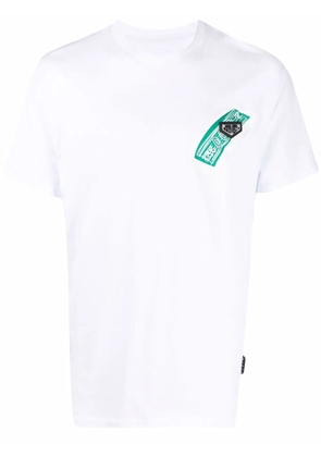 Philipp Plein cheque-print round neck T-shirt - White