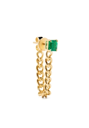 Anita Ko 18kt yellow gold cuban link emerald stud earring