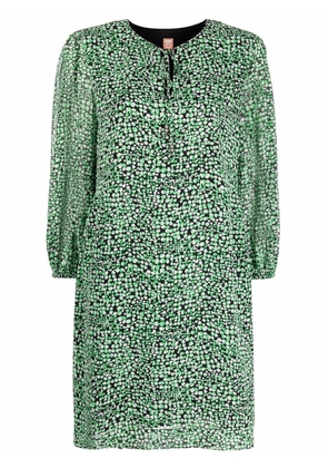 BOSS graphic-print long-sleeve dress - Green