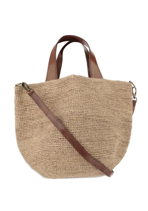 IBELIV large leather-trimmed tote bag - Neutrals