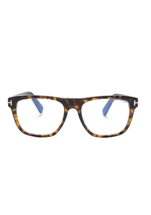 TOM FORD Eyewear square-frame tortoiseshell-effect glasses - Brown