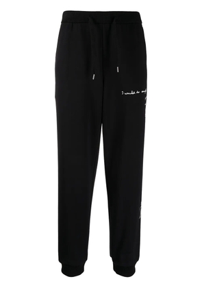Ports V slogan-print track pants - Black
