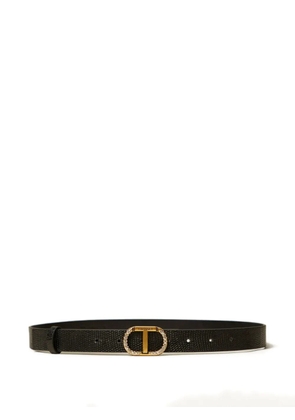 TWINSET rhinestone-embellished leather belt - Black