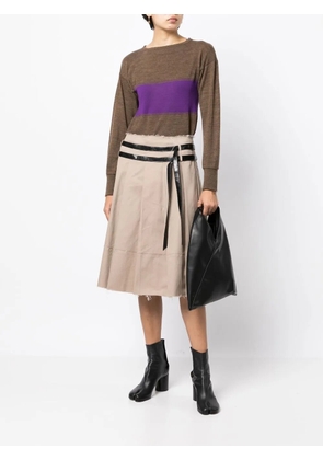 Maison Margiela panelled round-neck jumper - Brown