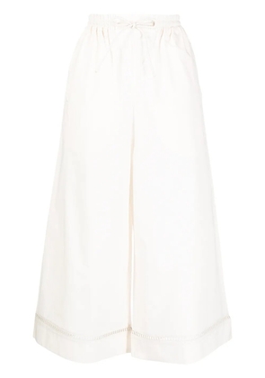 Yves Salomon wide leg cropped trousers - Neutrals