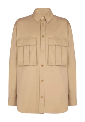 Balmain long-sleeve flap-pockets shirt - Neutrals