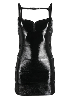 Courrèges cut-out glossy mini dress - Black