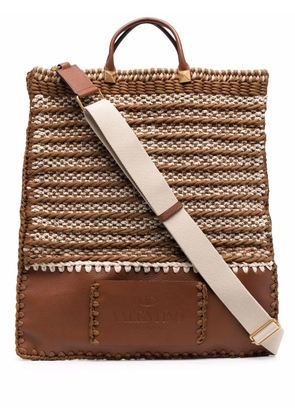 Valentino Garavani Identity woven tote bag - Brown