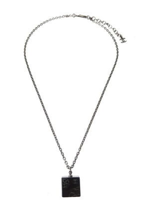 CHANEL Pre-Owned 2002 square-pendant necklace - Silver