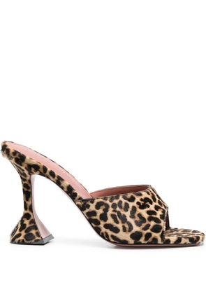 Amina Muaddi leopard-print open-toe sandals - Neutrals