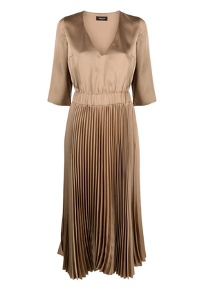 Fabiana Filippi pleated midi dress - Brown