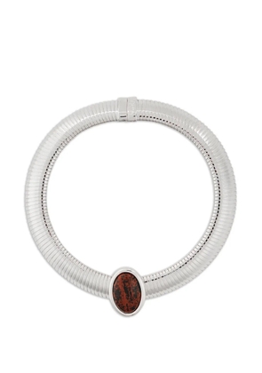 JULIETTA oval-embellishment necklace - Silver