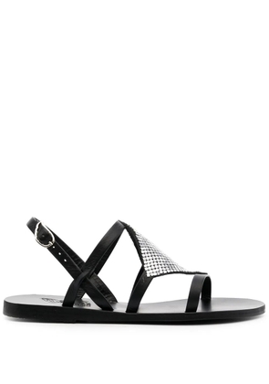 Ancient Greek Sandals barbara chainmail detailing sandals - Black